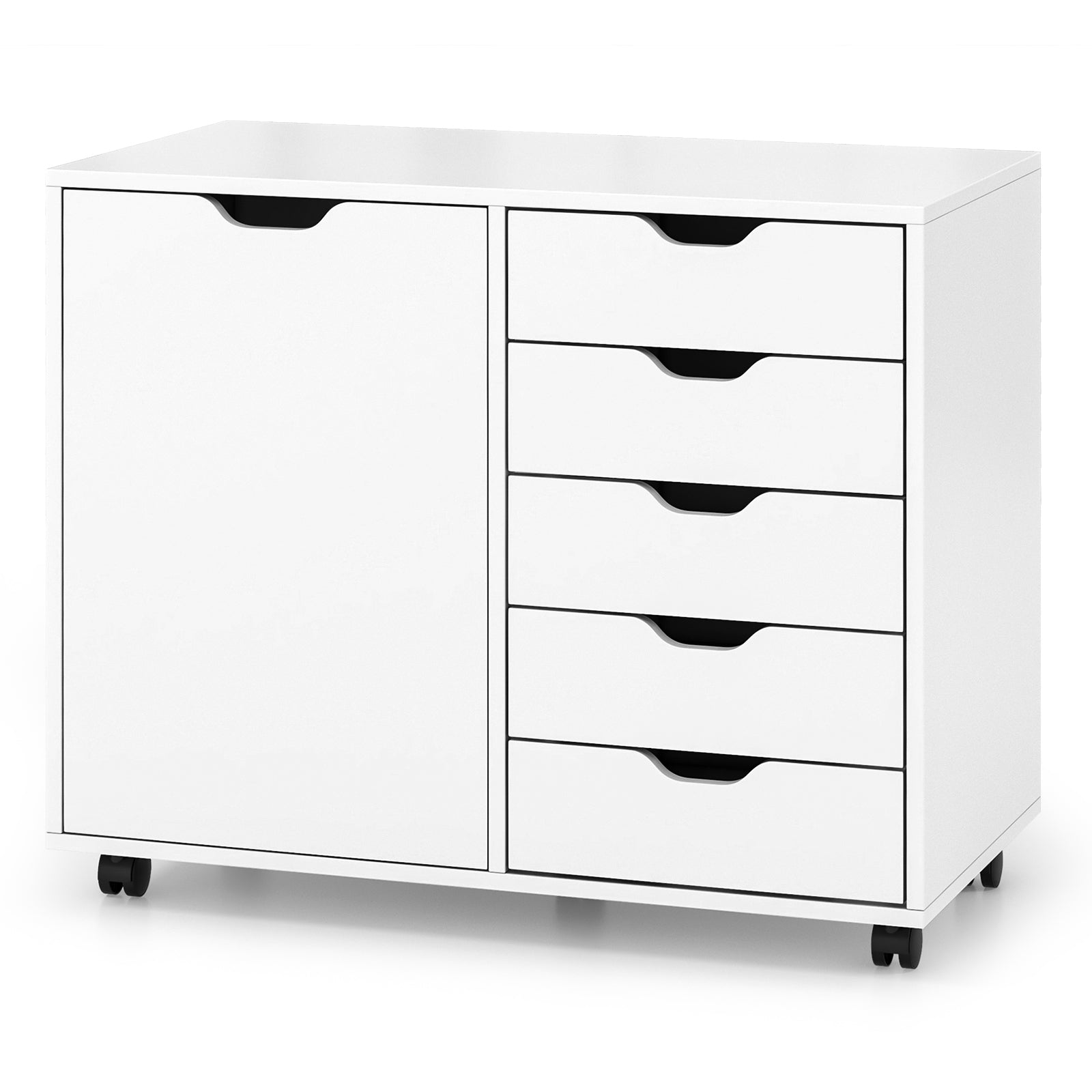 5-Drawer Dresser Chest, Mobile Storage Cabinet With Door, White Cabinets & Chests at Gallery Canada
