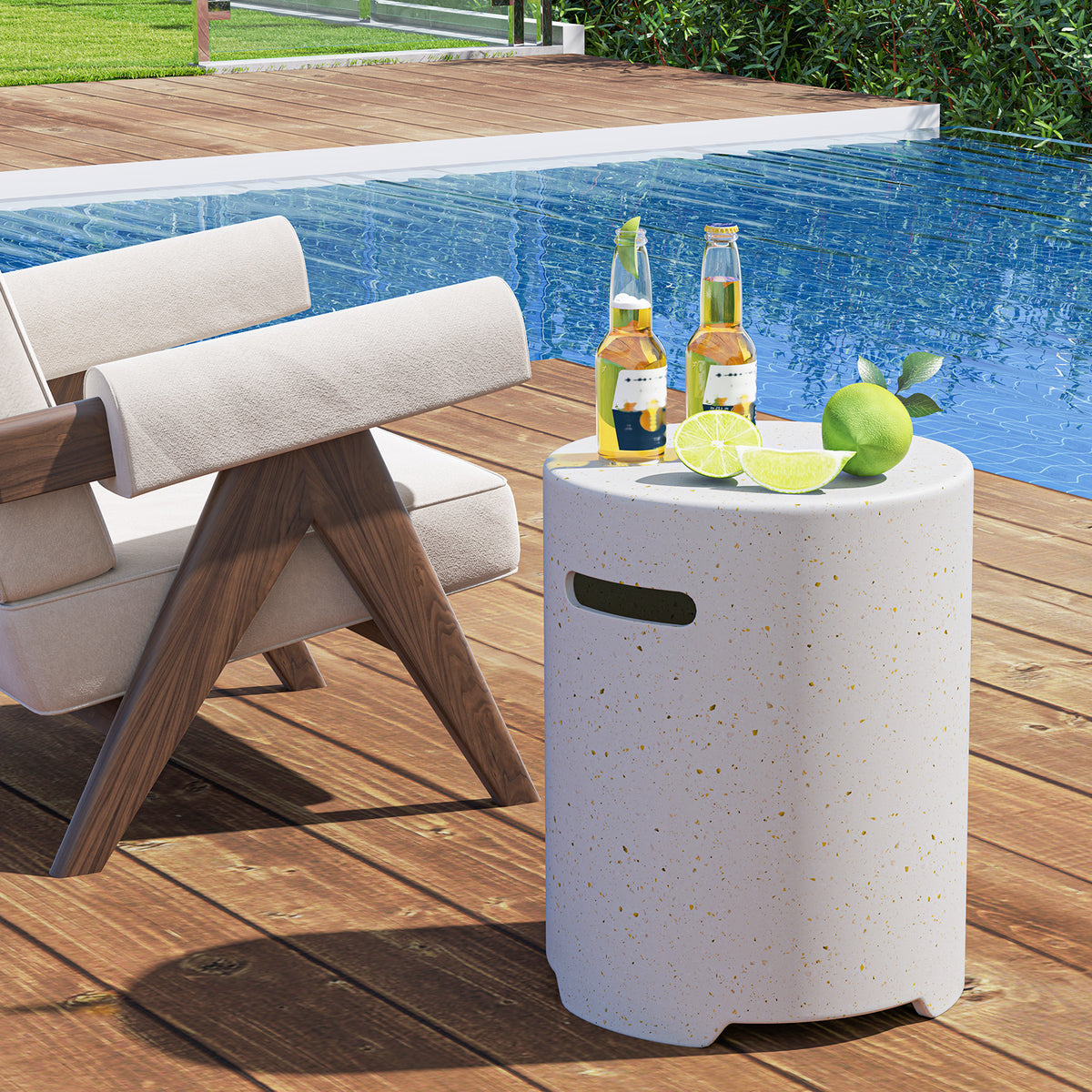 Propane Tank Cover Table, White Fire Pit Tables at Gallery Canada