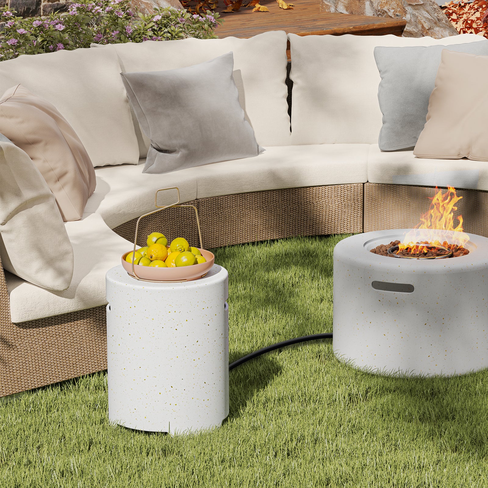 Propane Tank Cover Table, White Fire Pit Tables at Gallery Canada
