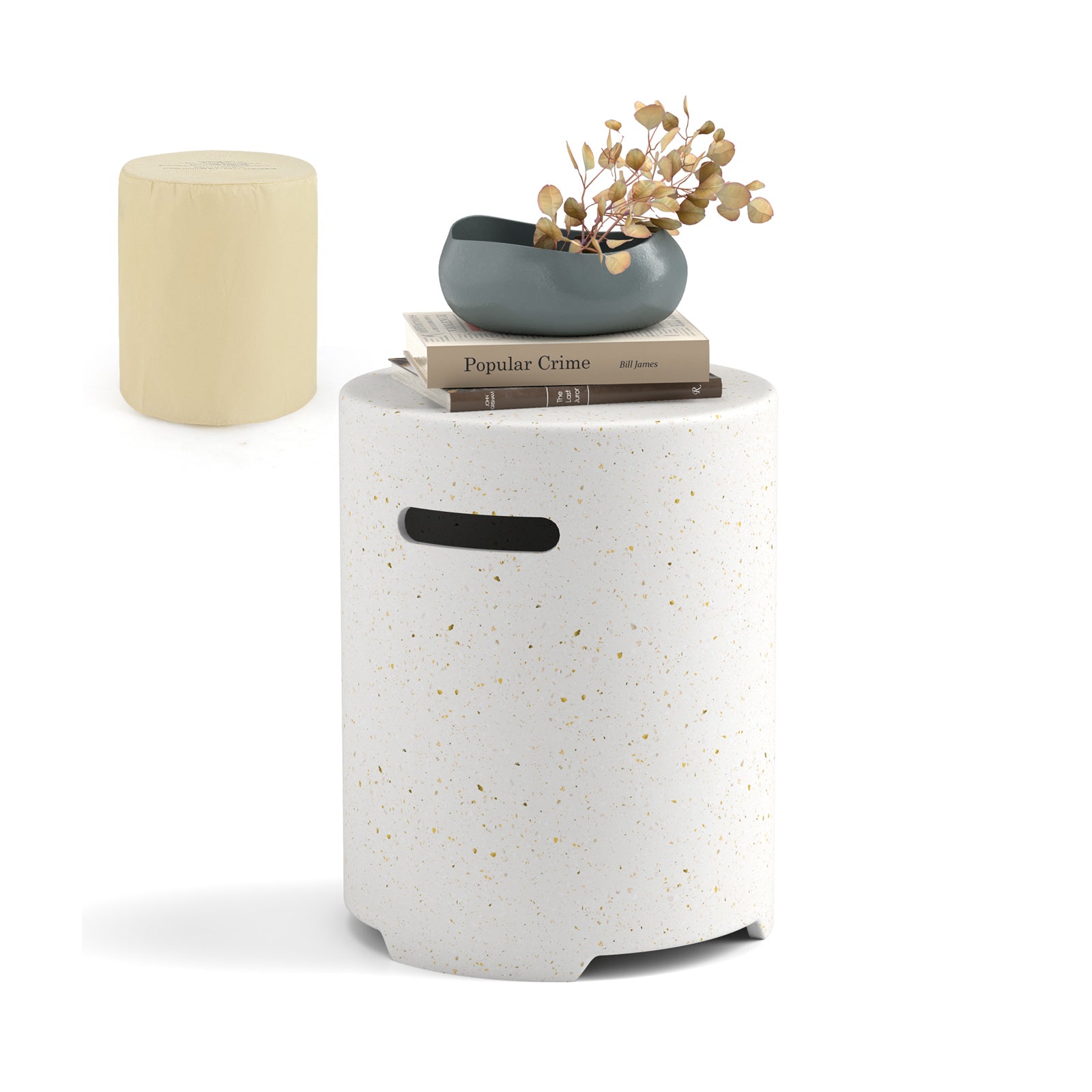 Propane Tank Cover Table, White Fire Pit Tables at Gallery Canada