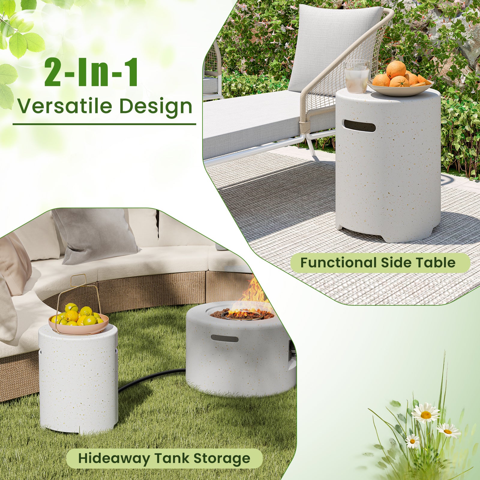 Propane Tank Cover Table, White Fire Pit Tables at Gallery Canada