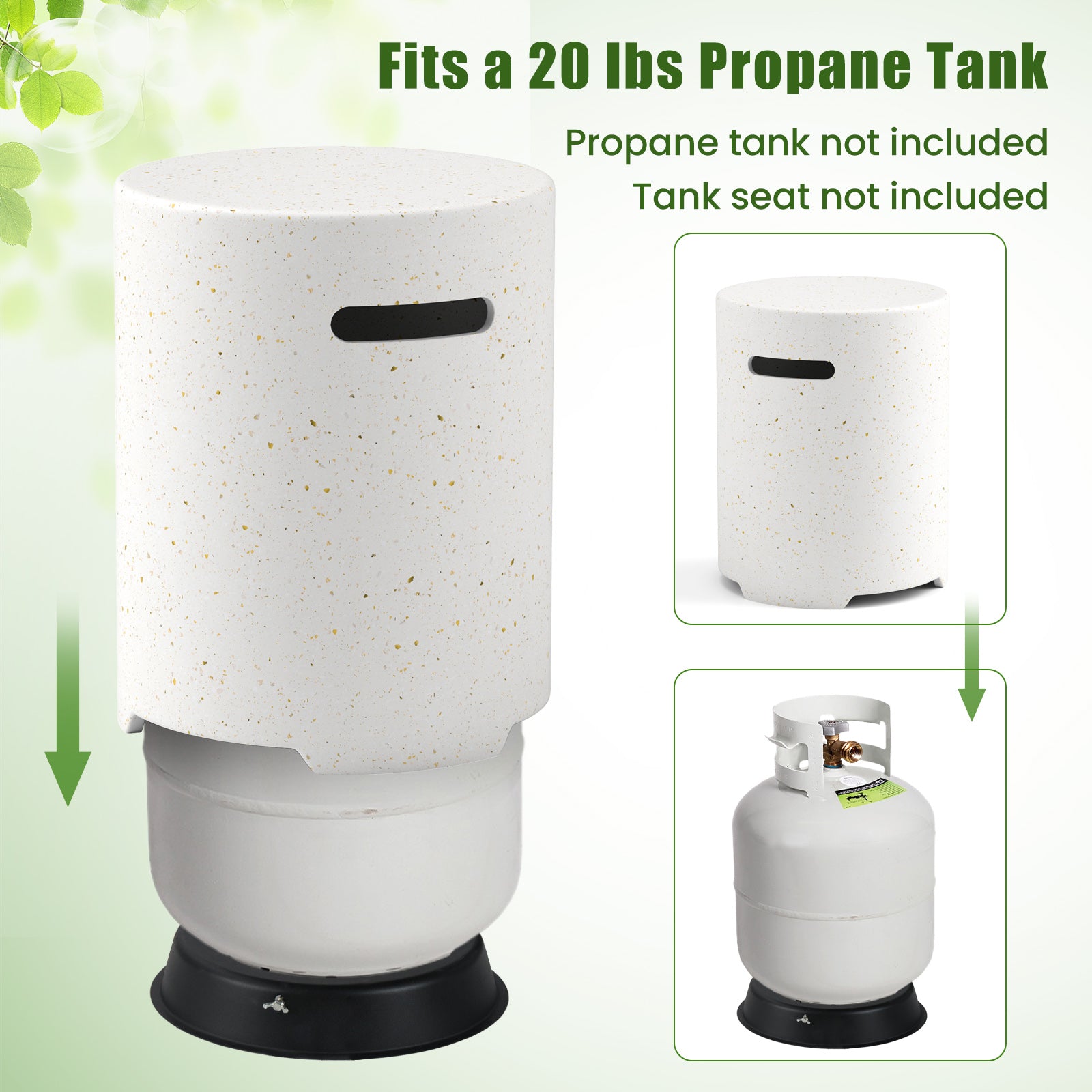 Propane Tank Cover Table, White Fire Pit Tables at Gallery Canada