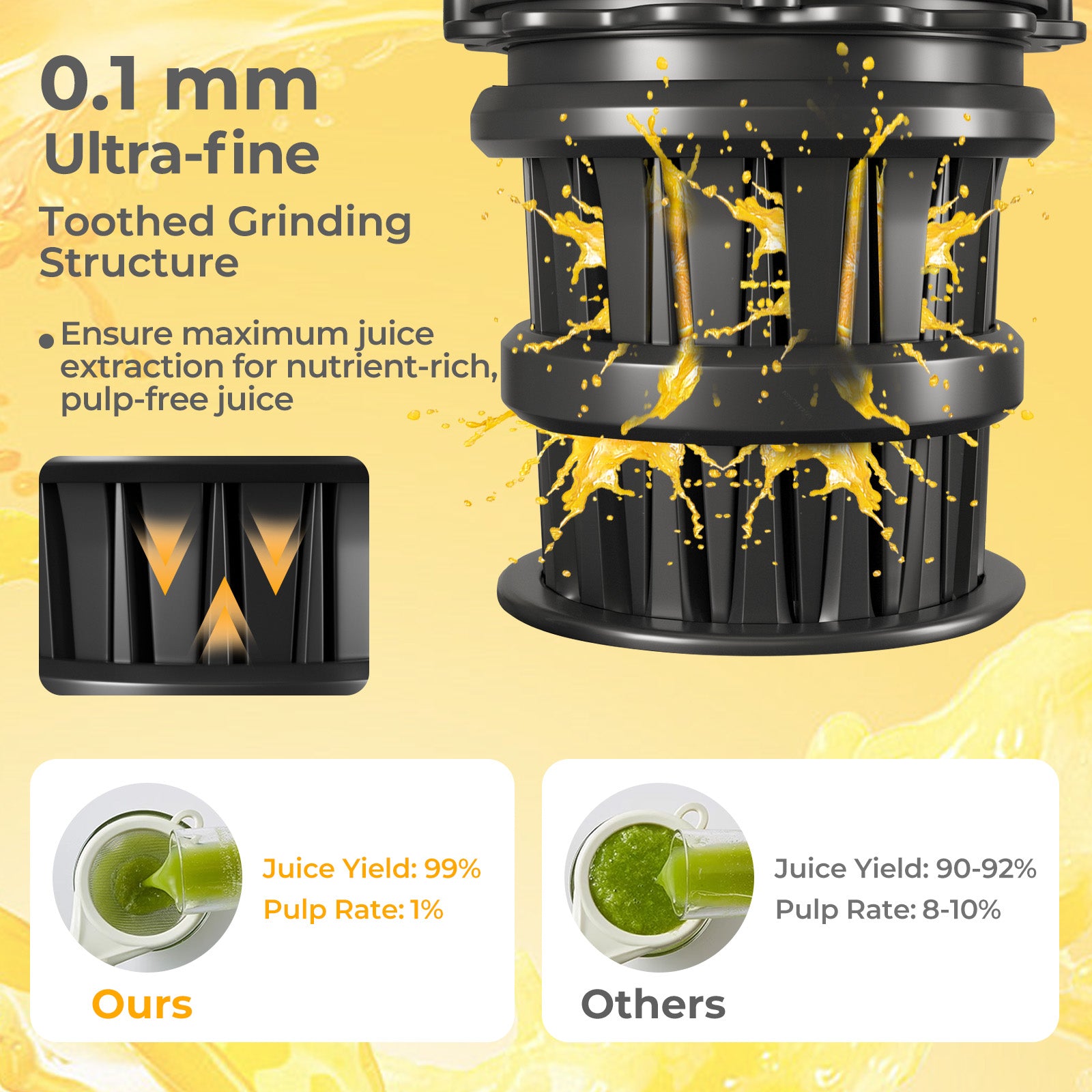 Cold Press Juicer, 5.3 Inches Feed Chute, High Juice Yield, Reverse Function Kitchen Utensils at Gallery Canada