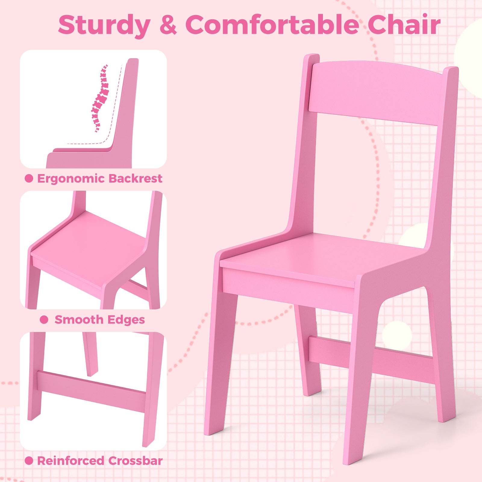 Kids Study Desk Chair Set With Hutch, Storage Cabinet, Pink Kids Vanities at Gallery Canada