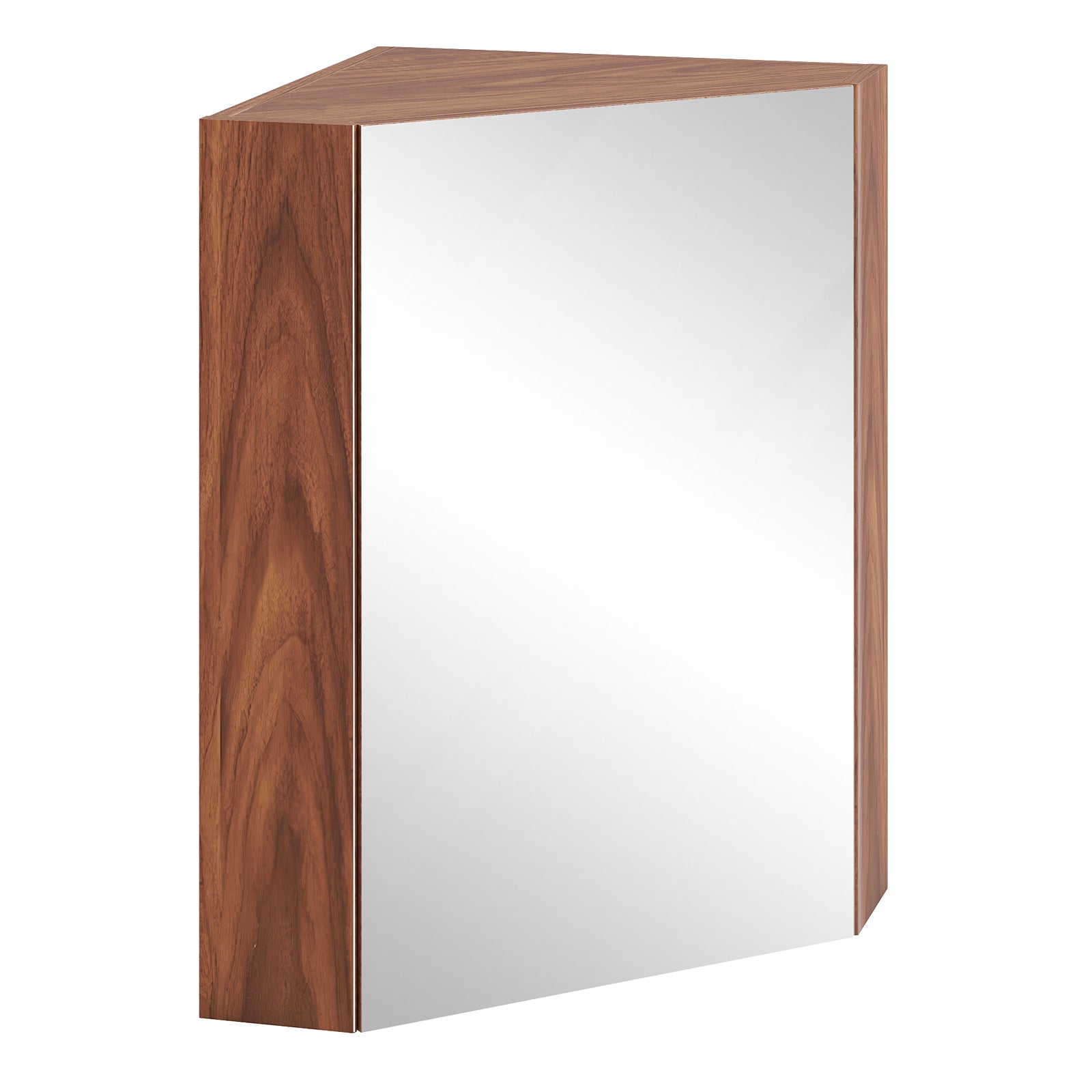 Corner Medicine Cabinet With Mirror, Adjustable Shelf, Brown Wall Mirrors at Gallery Canada
