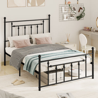 Heavy Duty Metal Bed Frame, Full Size, With Headboard, Black Simple Bed Frame at Gallery Canada