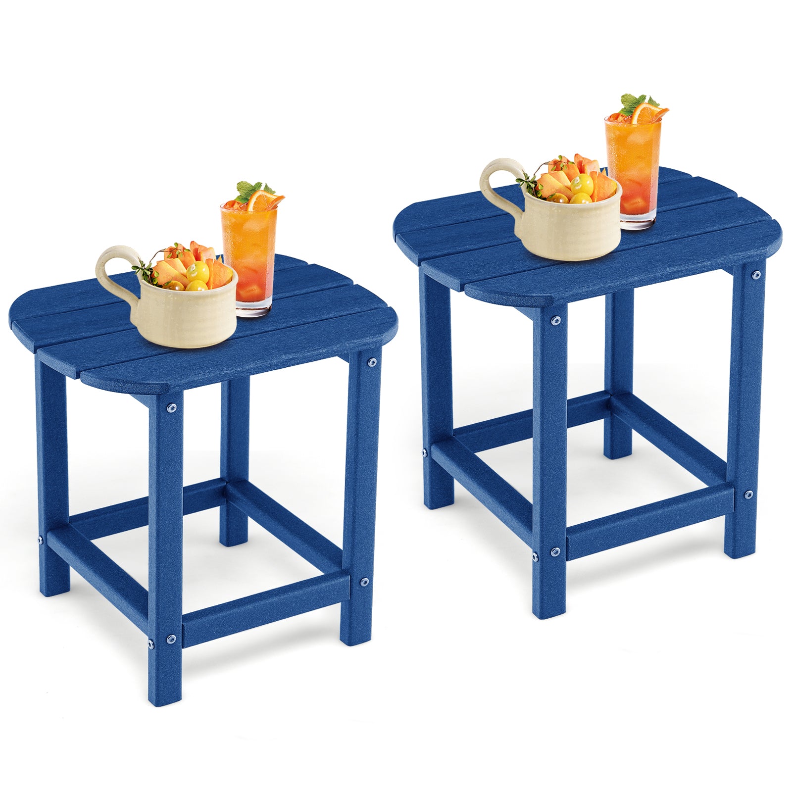 18 Inches Adirondack Outdoor Side Table, 2-Piece Set, Navy Patio Coffee Tables Navy at Gallery Canada