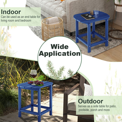 18 Inches Adirondack Outdoor Side Table, 2-Piece Set, Navy Patio Coffee Tables at Gallery Canada