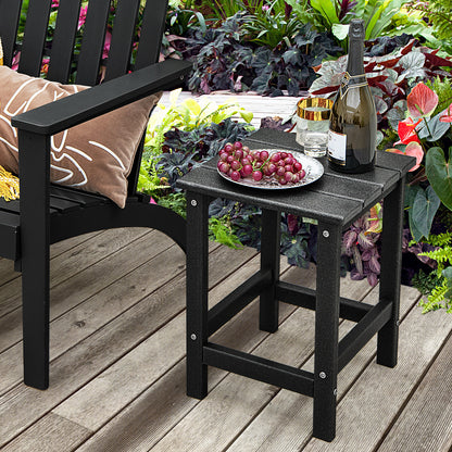 Set Of 2 14 Inch Square Weather-Resistant Adirondack Side Table, Black Patio Coffee Tables at Gallery Canada