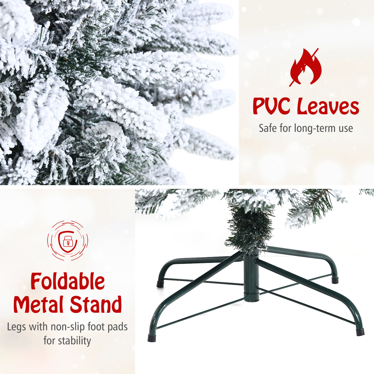 Artificial Christmas Pencil Tree, 7.5', Snow Flocked, Mixed Tips, White Christmas Tree at Gallery Canada