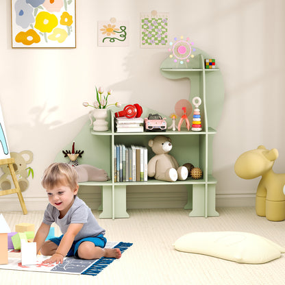 3-Tier Dinosaur Kids Bookshelf, Green Kids Storage at Gallery Canada