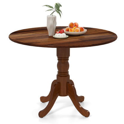 Wooden Dining Table, Round Tabletop, Curved Trestle Legs, Walnut Dining Tables at Gallery Canada