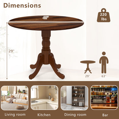 Wooden Dining Table, Round Tabletop, Curved Trestle Legs, Walnut Dining Tables at Gallery Canada