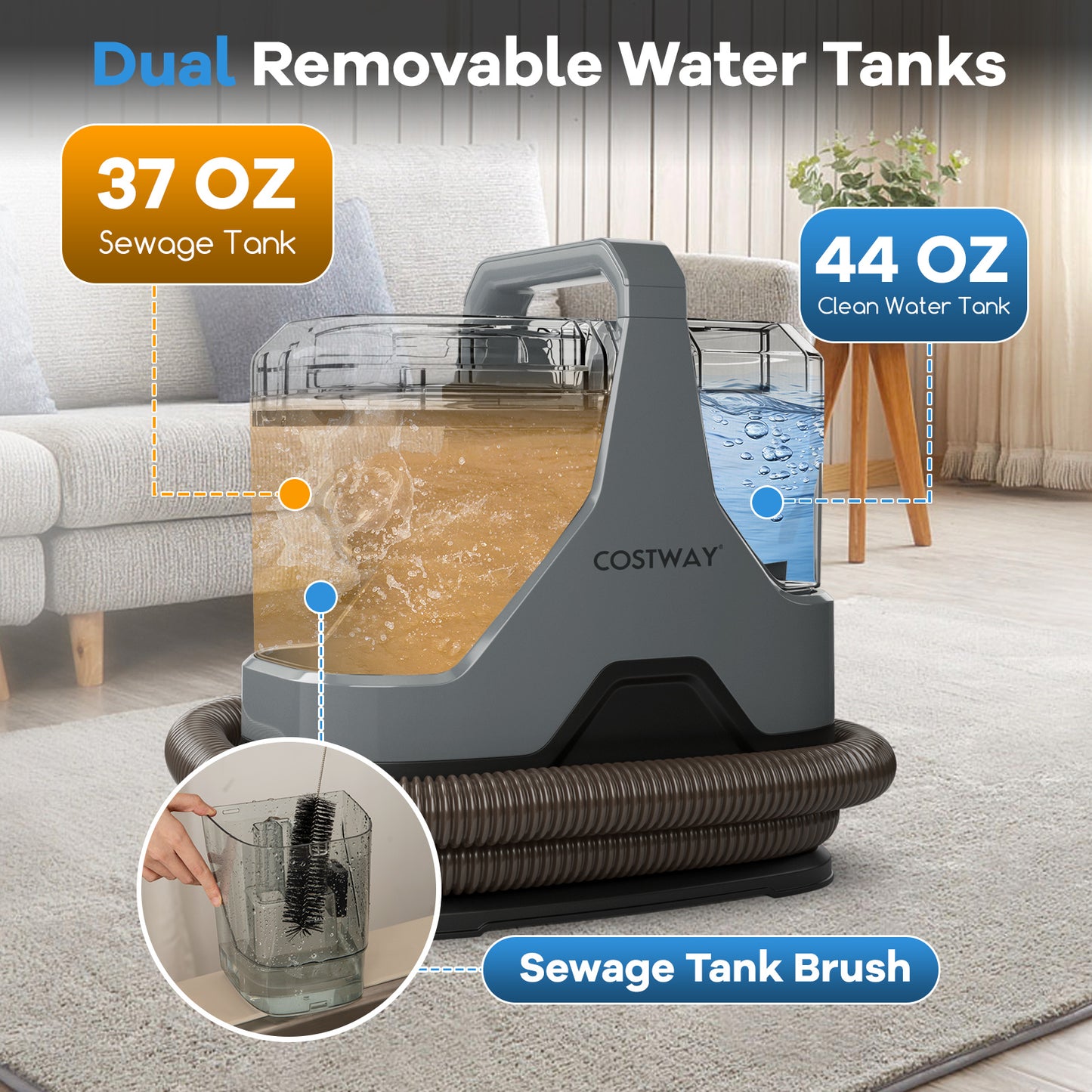 600W Upholstery Cleaner, 15Kpa Suction, Gray Vacuums & Cleaners at Gallery Canada