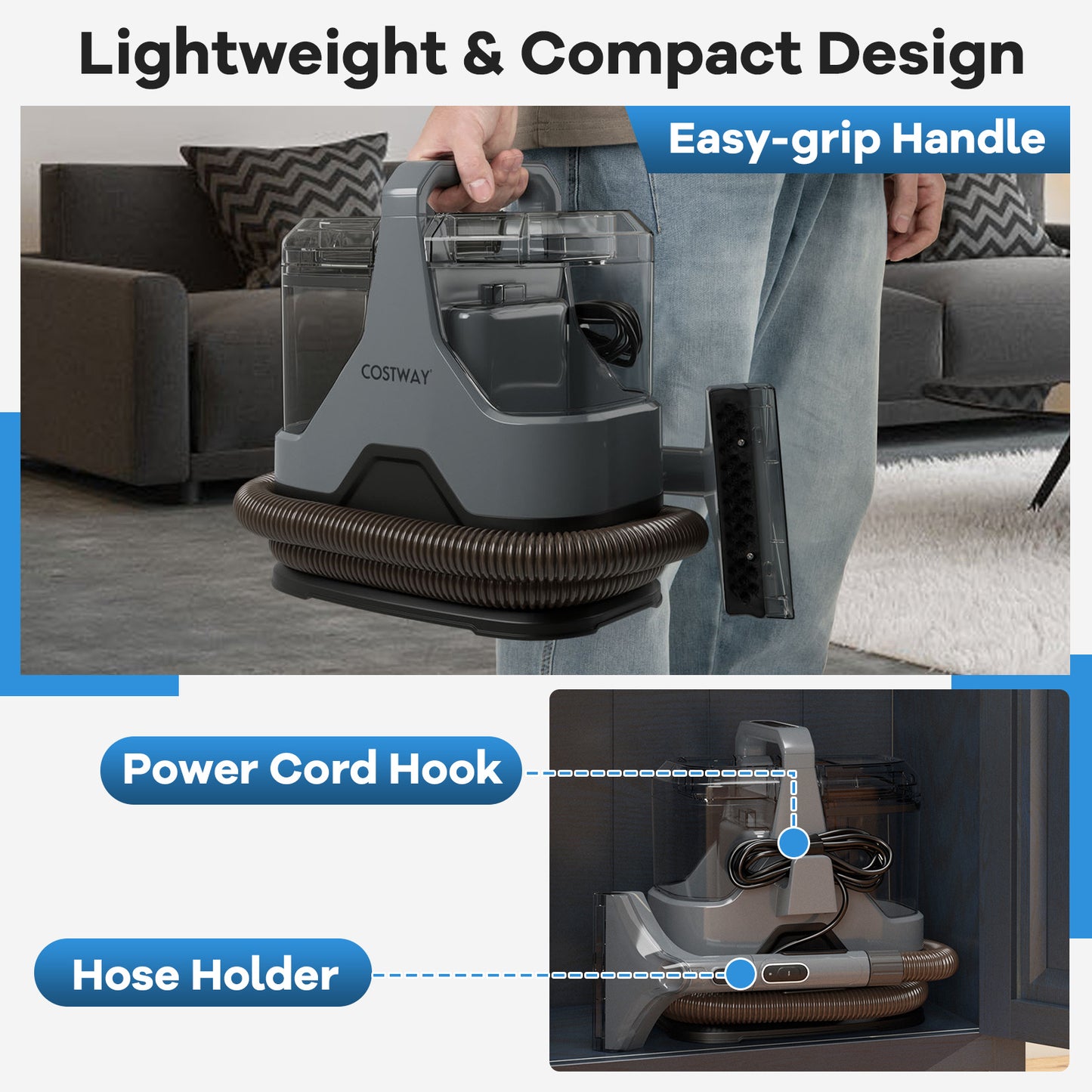 600W Upholstery Cleaner, 15Kpa Suction, Gray Vacuums & Cleaners at Gallery Canada