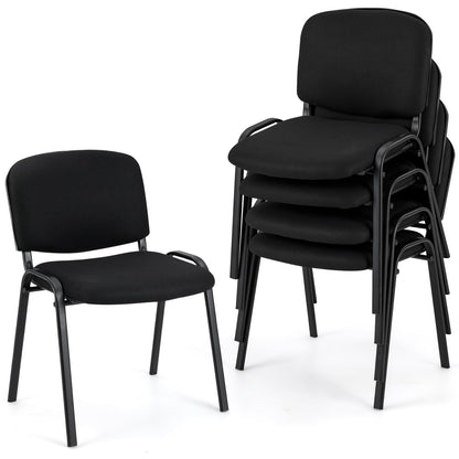 Office Chair, Metal Frame, Padded Cushions, Set Of 5, Black Conference Chairs Black at Gallery Canada