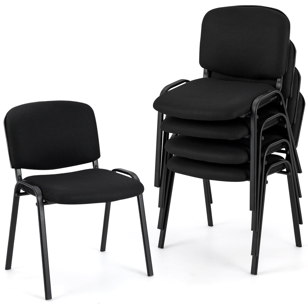Office Chair, Metal Frame, Padded Cushions, Set Of 5, Black Conference Chairs at Gallery Canada