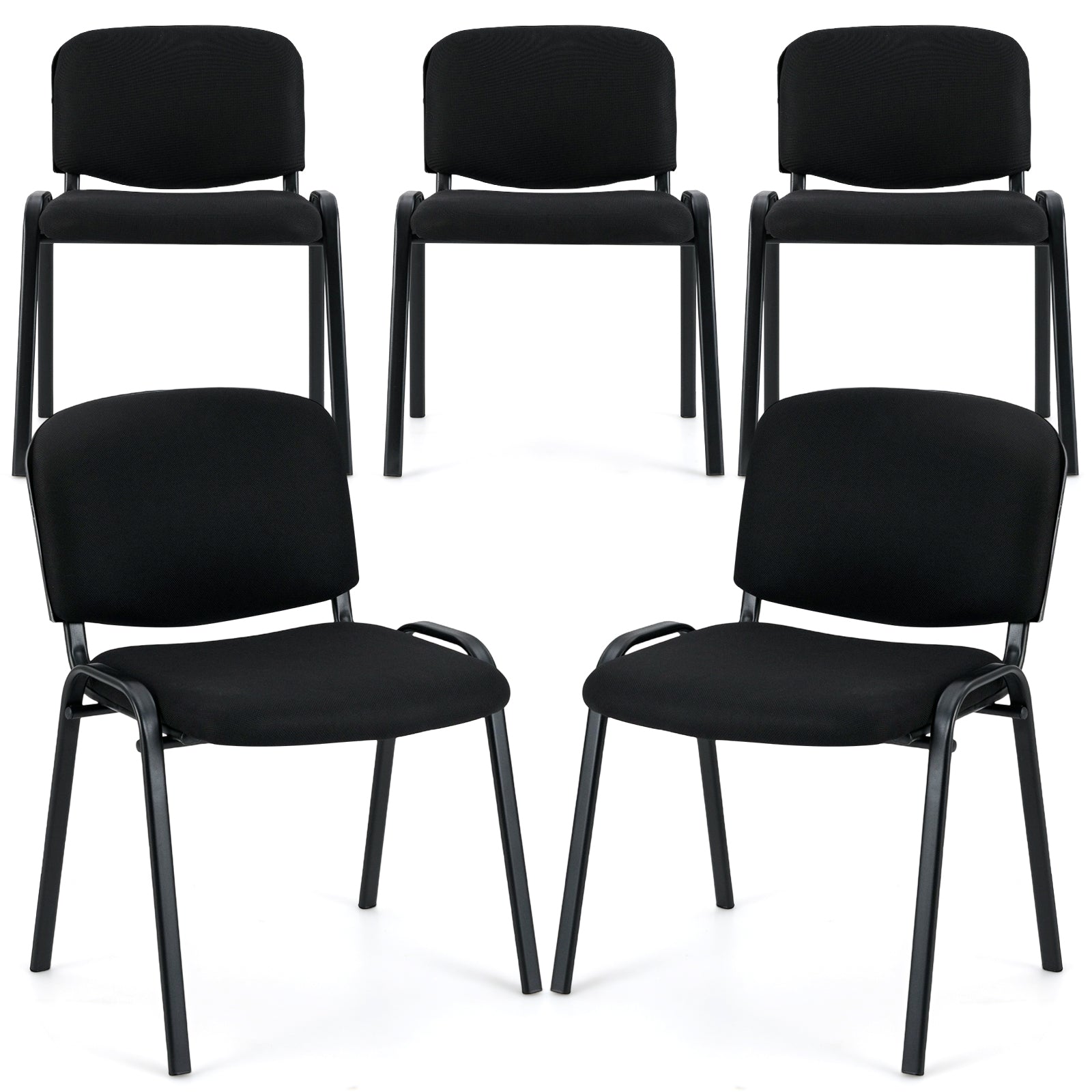 Office Chair, Metal Frame, Padded Cushions, Set Of 5, Black Conference Chairs at Gallery Canada
