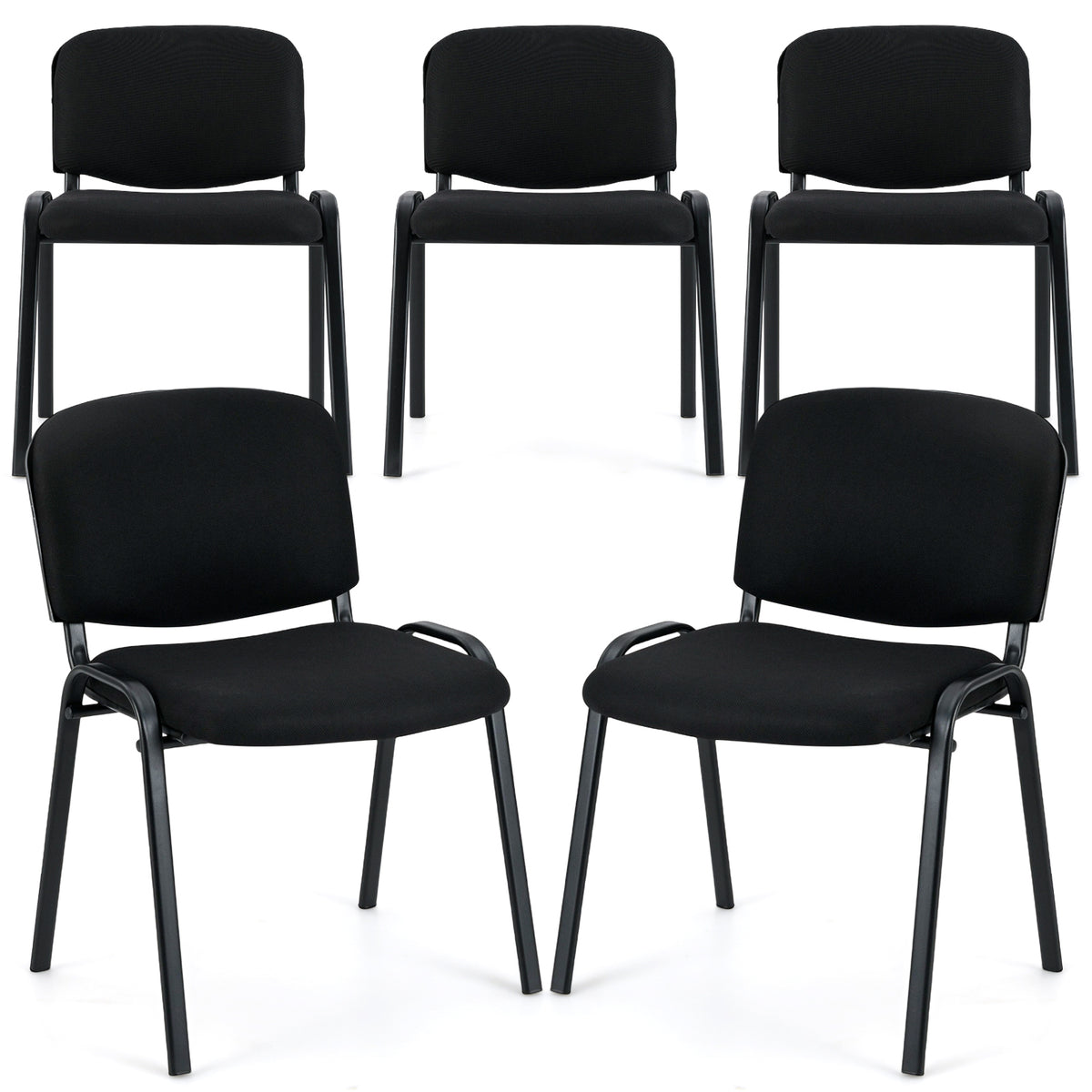 Office Chair, Metal Frame, Padded Cushions, Set Of 5, Black Conference Chairs at Gallery Canada