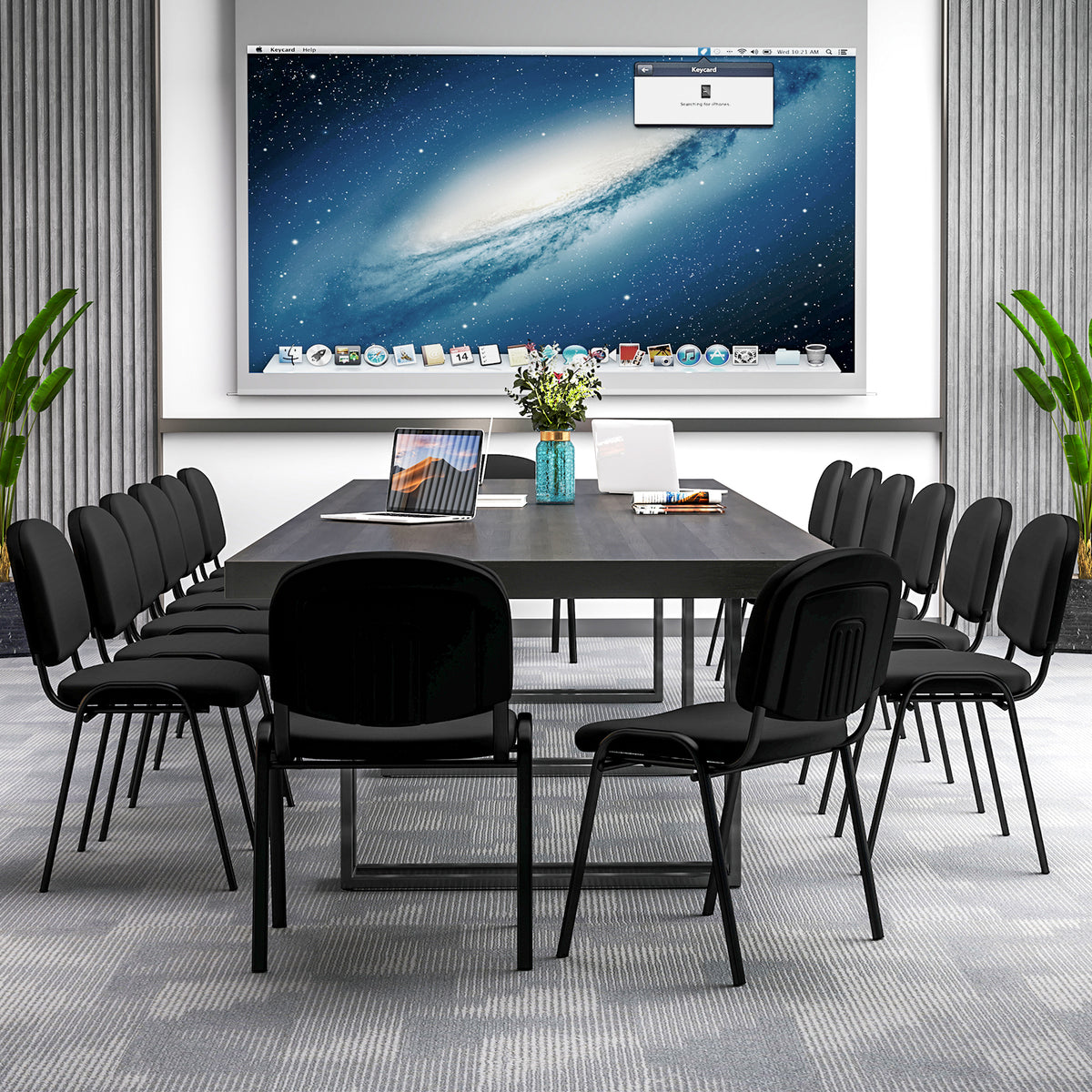 Office Chair, Metal Frame, Padded Cushions, Set Of 5, Black Conference Chairs at Gallery Canada