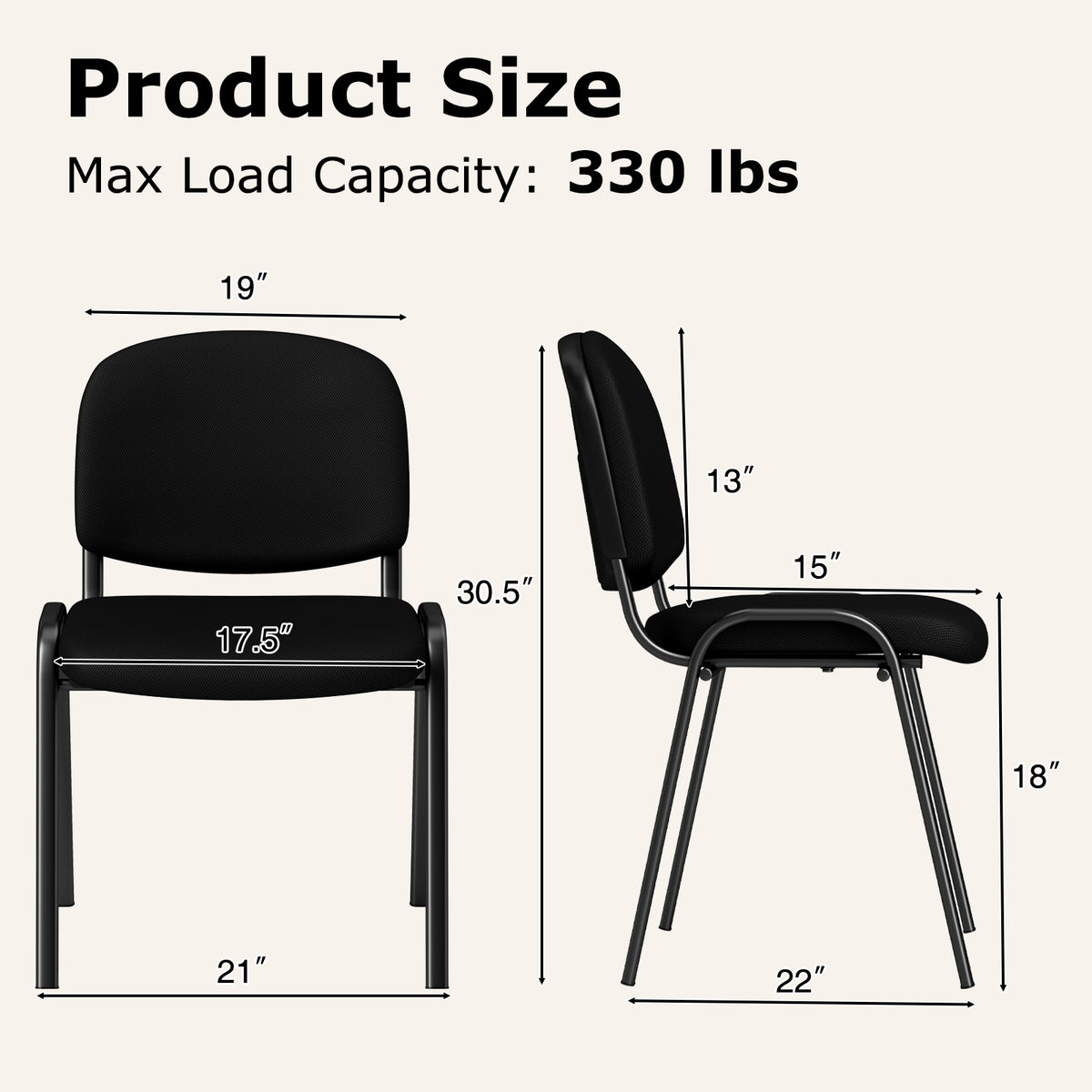 Office Chair, Metal Frame, Padded Cushions, Set Of 5, Black Conference Chairs at Gallery Canada