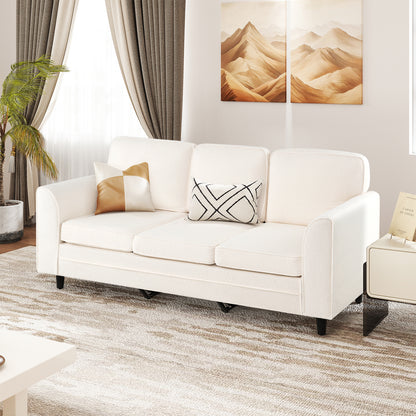 Upholstered Teddy Velvet 3-Seat Sofa, White Sofas & Loveseats at Gallery Canada