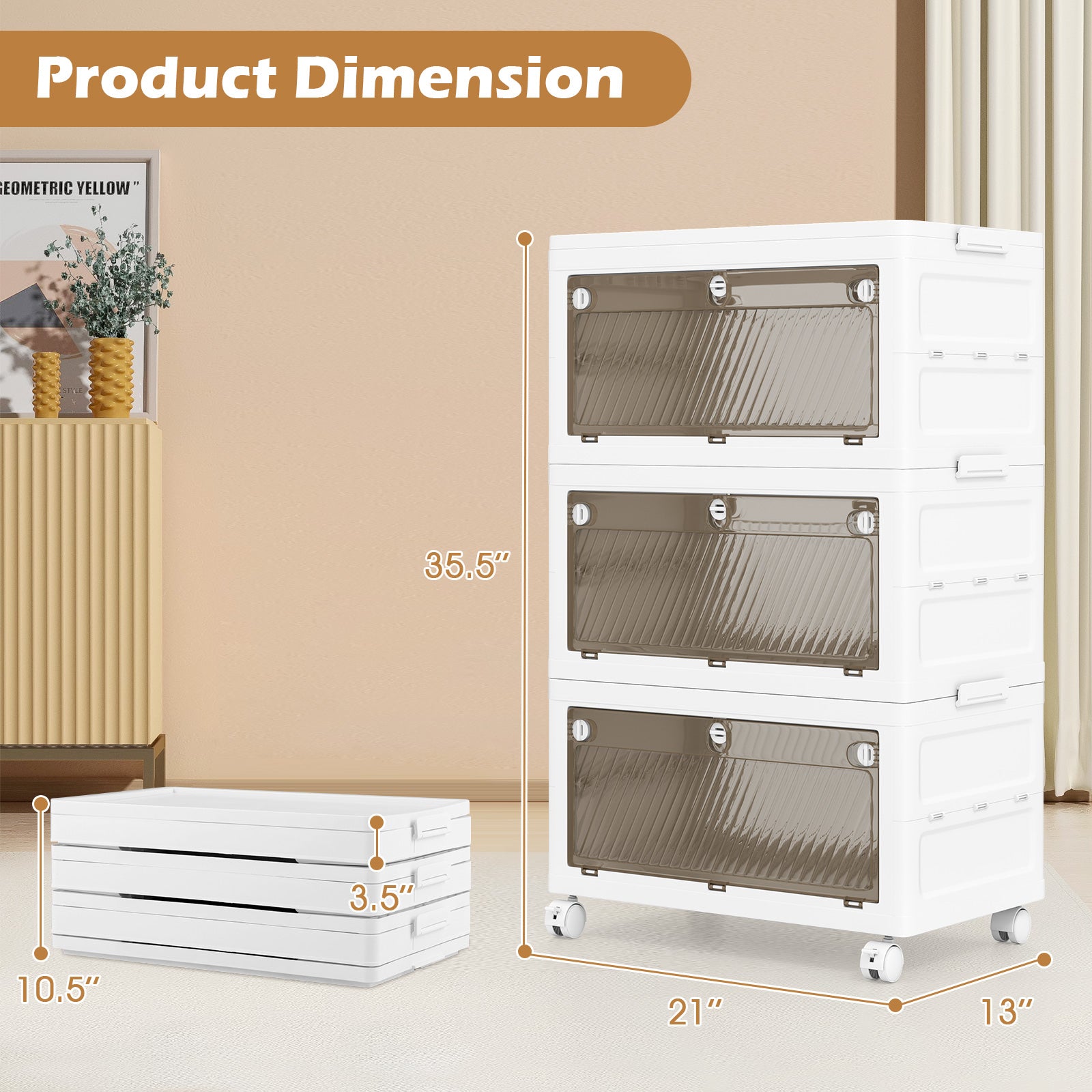 33 Gal Stackable Plastic Storage Bins, 3-Pack With Lid, White Cabinets & Chests at Gallery Canada