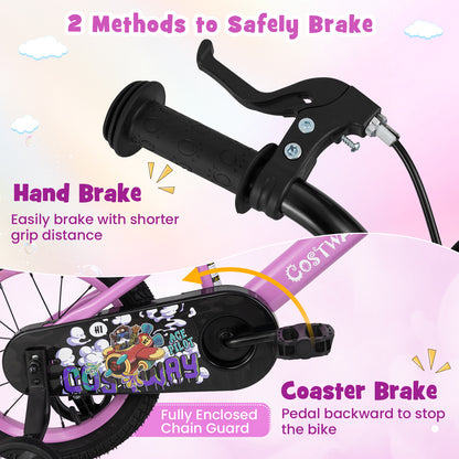 14 Inch Kids Bike, 3-5 Years, Adjustable Handlebar, Purple Kids Bike at Gallery Canada