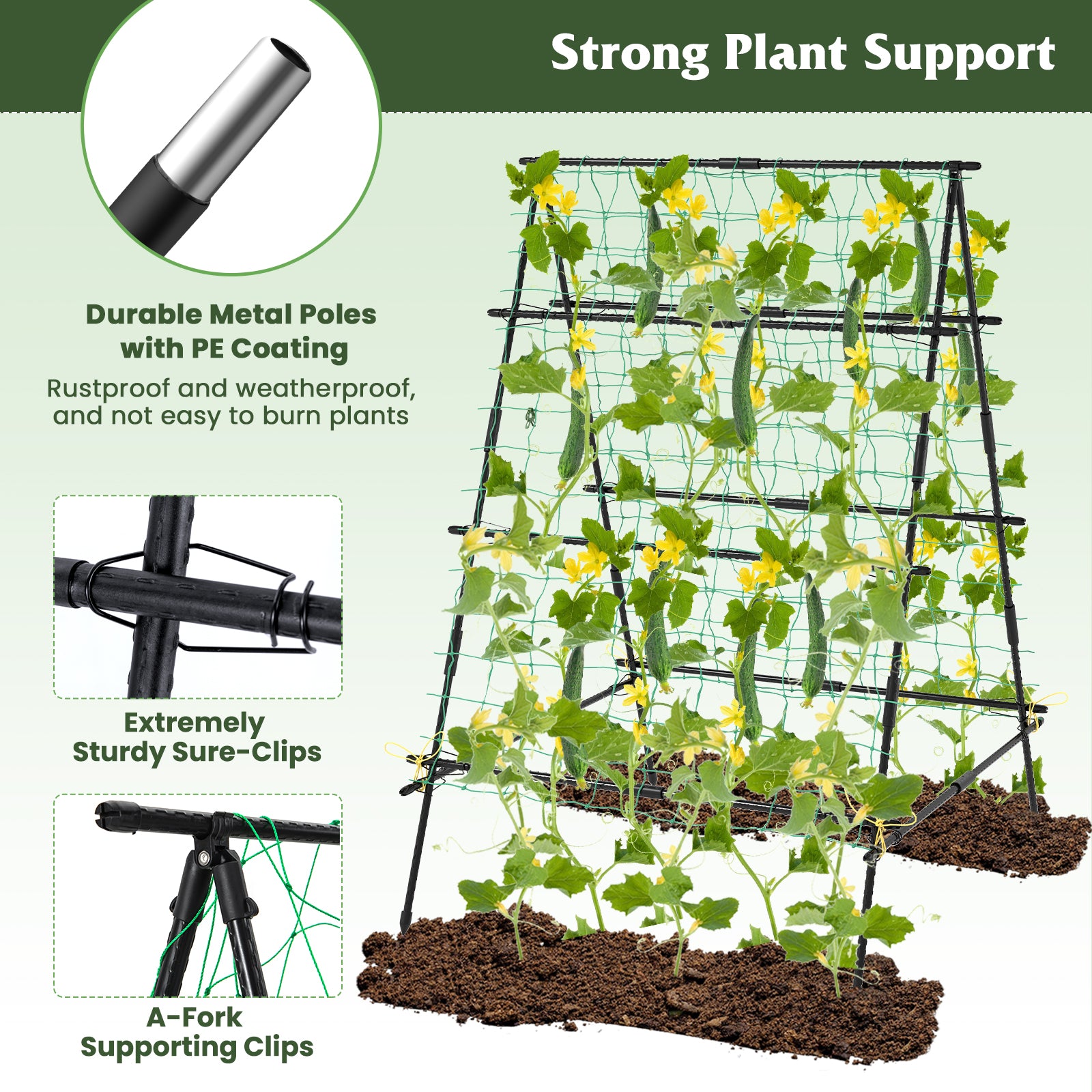 A-Frame Garden Cucumber Trellis With Netting, Black Raised Garden Beds at Gallery Canada