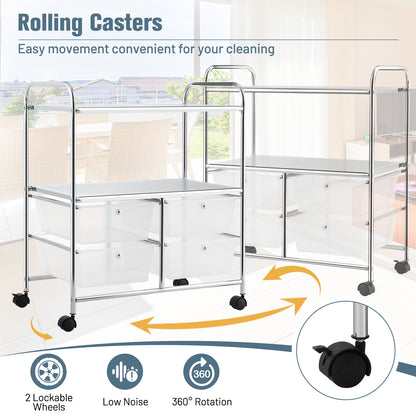 4 Drawers Shelves Rolling Storage Cart Rack, Transparent File Cabinets at Gallery Canada