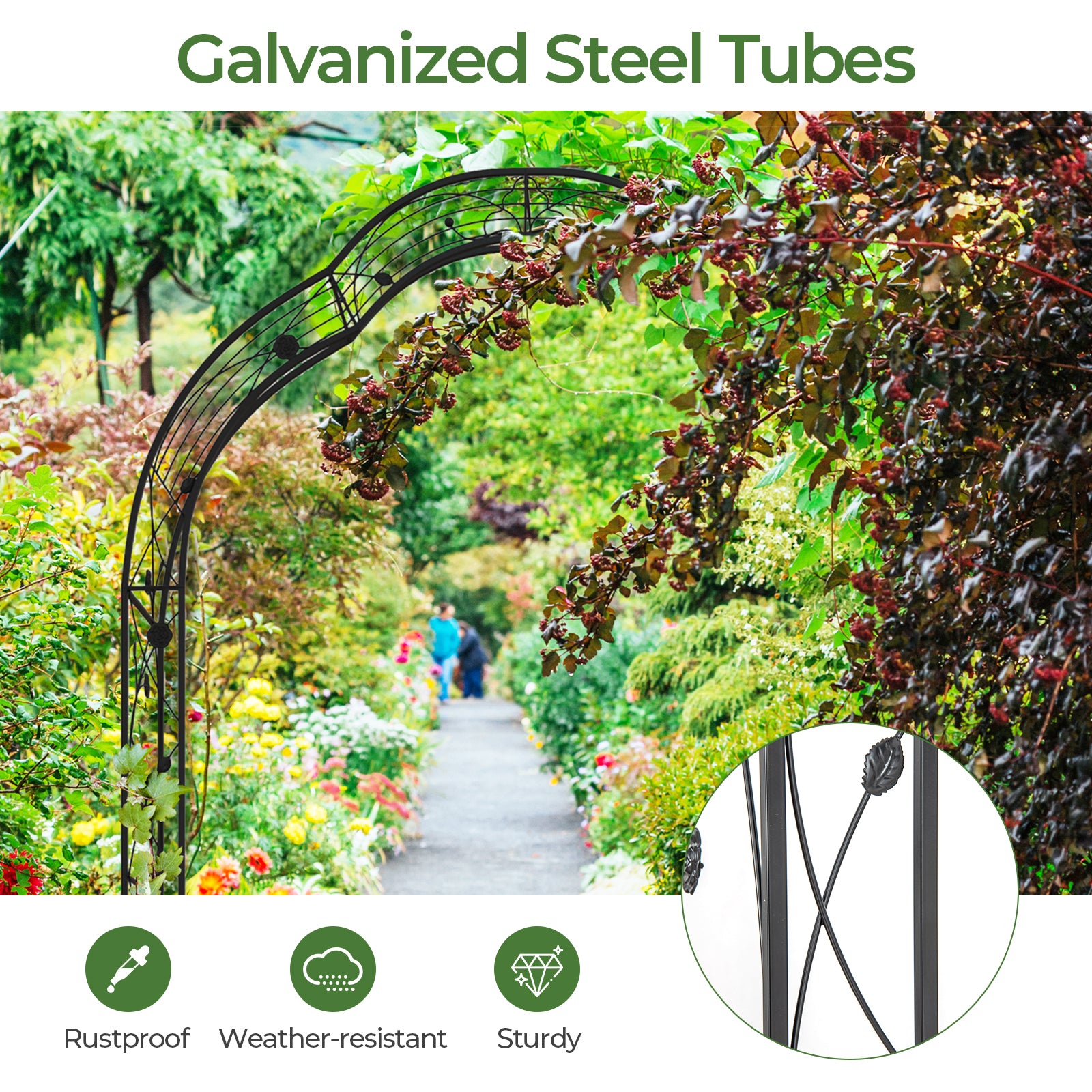 Garden Arch Arbor Trellis For Climbing Plants, Black Outdoor Decor at Gallery Canada