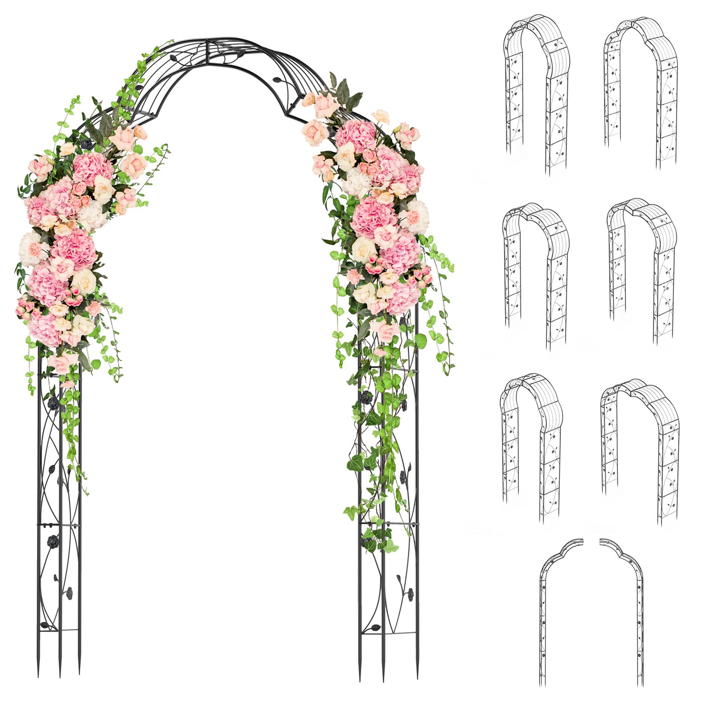 Garden Arch Arbor Trellis For Climbing Plants, Black Outdoor Decor at Gallery Canada