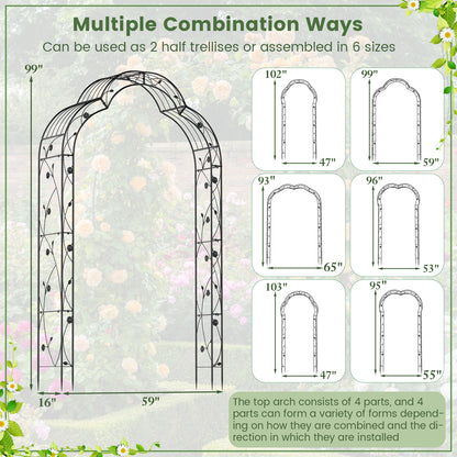 Garden Arch Arbor Trellis For Climbing Plants, Black Outdoor Decor at Gallery Canada