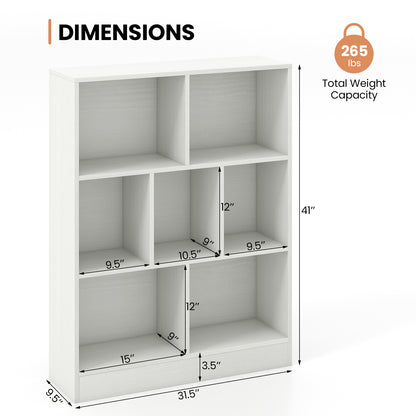 7-Section Freestanding Bookshelf, White Kids Storage at Gallery Canada