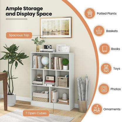 7-Section Freestanding Bookshelf, White Kids Storage at Gallery Canada
