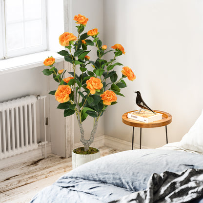 Artificial Camellia Tree, 36 Inch, Blooming Flower, 2 Pack, Orange Faux Plants at Gallery Canada