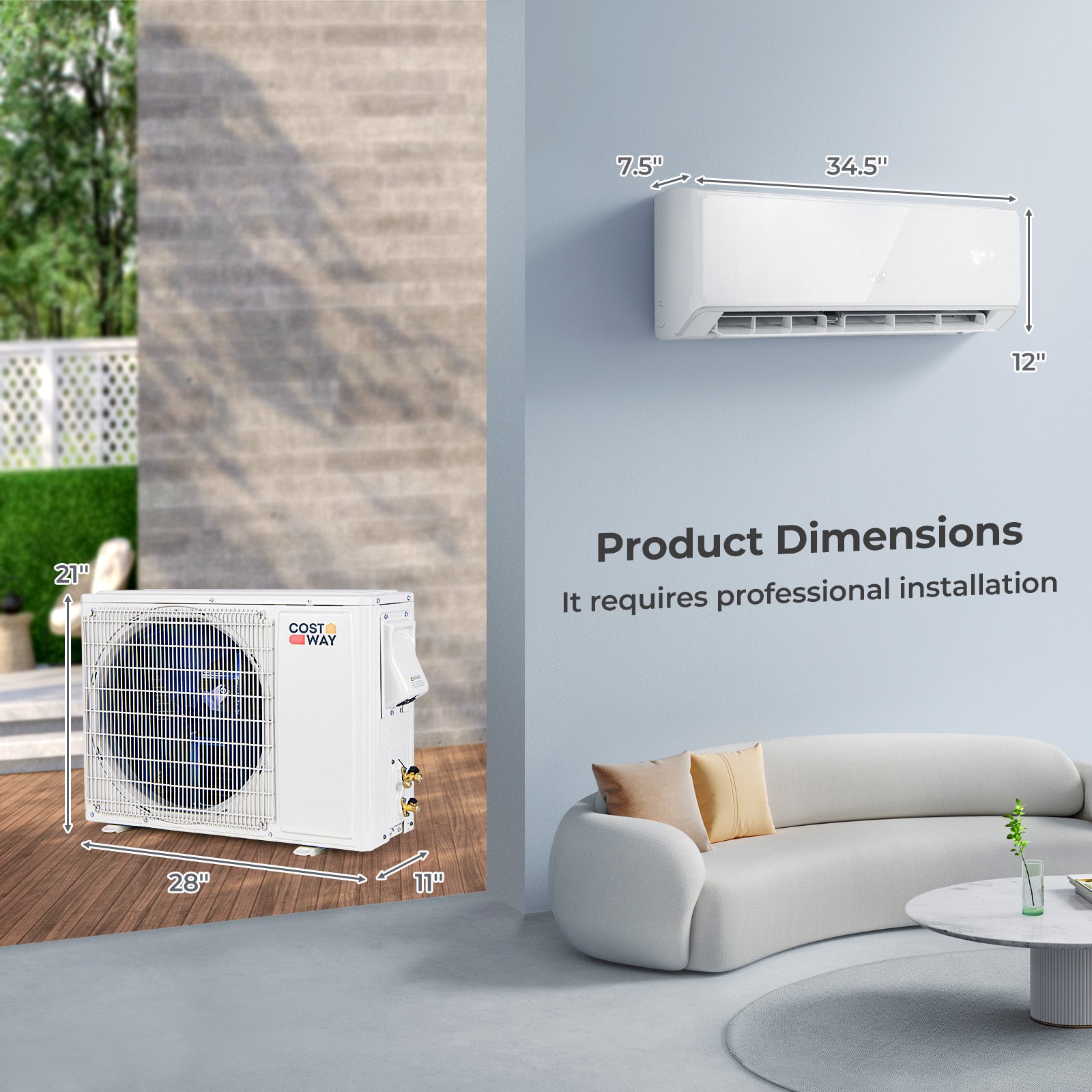 12000 BTU 22 SEER2 Mini Split AC And Heater, White Mini Split Air Conditioners at Gallery Canada