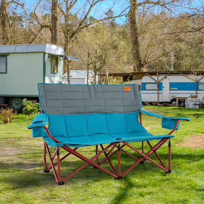 Oversized Camping Chair, Folding Loveseat, Blue Camping Furniture at Gallery Canada
