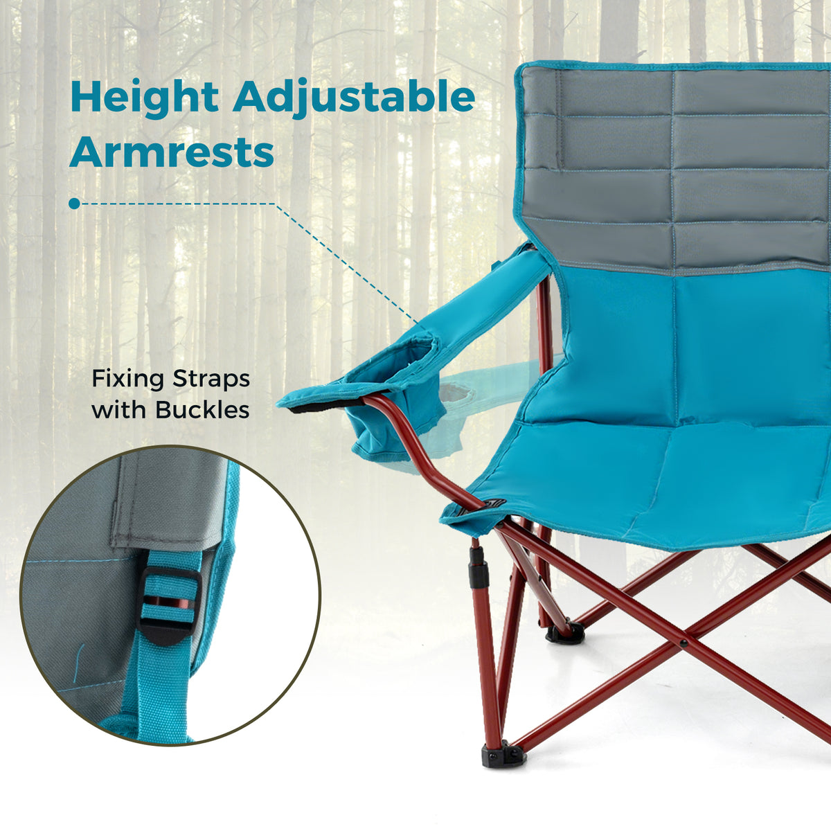 Oversized Camping Chair, Folding Loveseat, Blue Camping Furniture at Gallery Canada