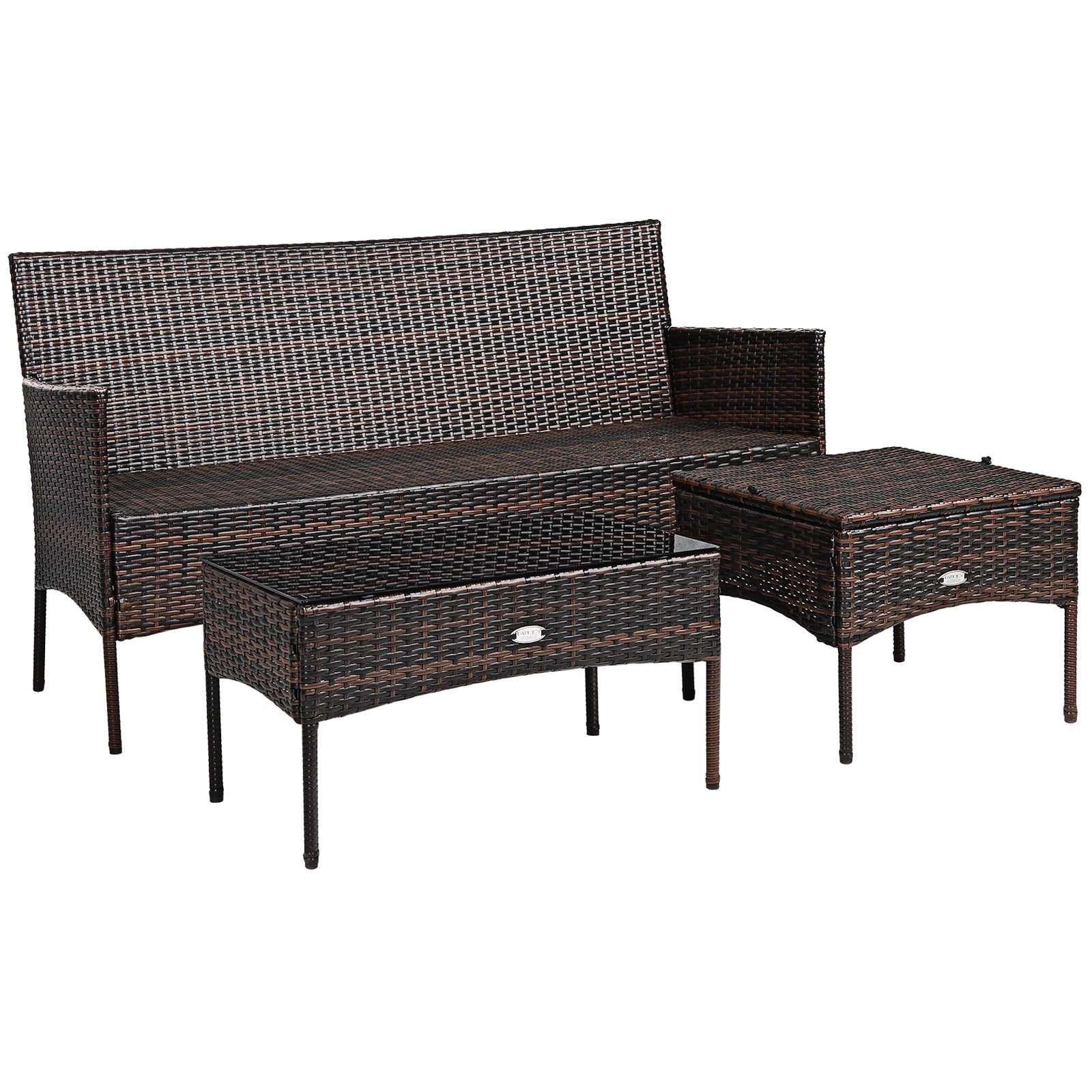 3 Piece Patio Sectional Set, With 5 Cushions, Black Patio Conversation Sets at Gallery Canada