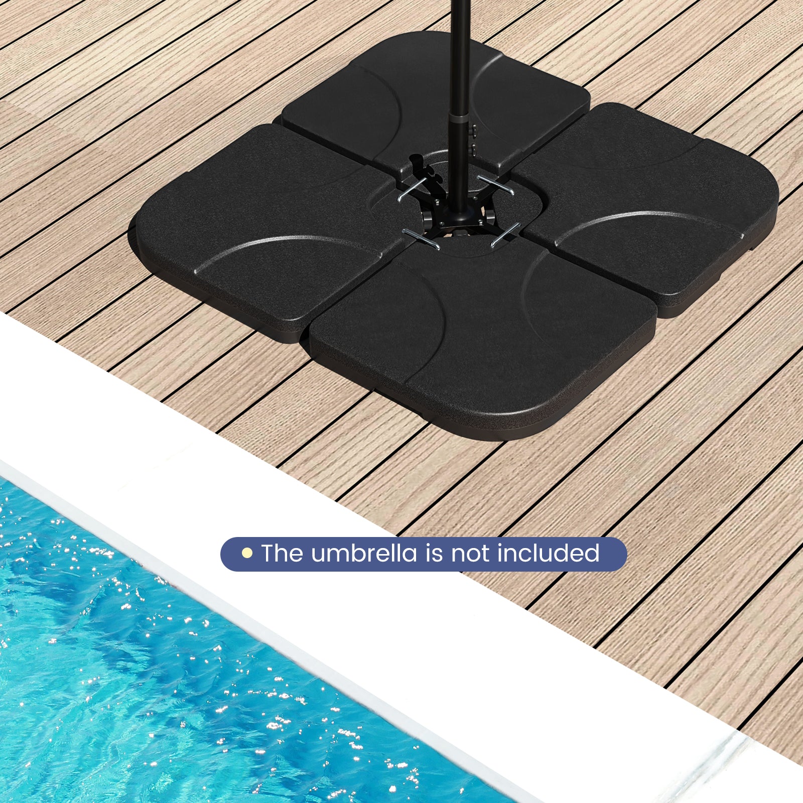 20 Inch Patio Umbrella Base, Water Filled, Black Outdoor Umbrella Bases at Gallery Canada