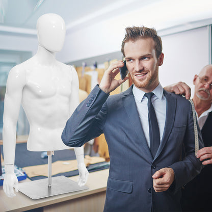 Plastic Half Body Mannequin With Base, White Display Mannequins at Gallery Canada