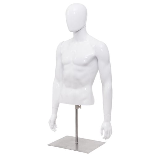Plastic Half Body Mannequin With Base, White Display Mannequins at Gallery Canada