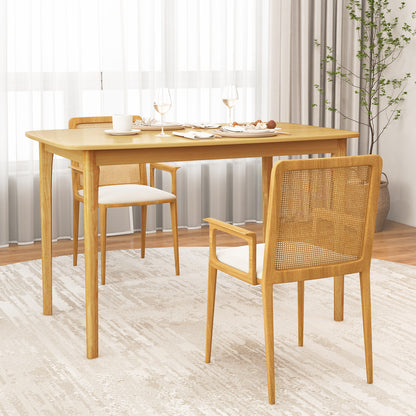 48 Inch Solid Wood Dining Table, Natural, Rubber Wood Legs Dining Tables at Gallery Canada