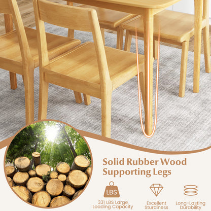 48 Inch Solid Wood Dining Table, Natural, Rubber Wood Legs Dining Tables at Gallery Canada