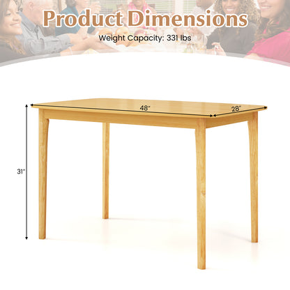 48 Inch Solid Wood Dining Table, Natural, Rubber Wood Legs Dining Tables at Gallery Canada