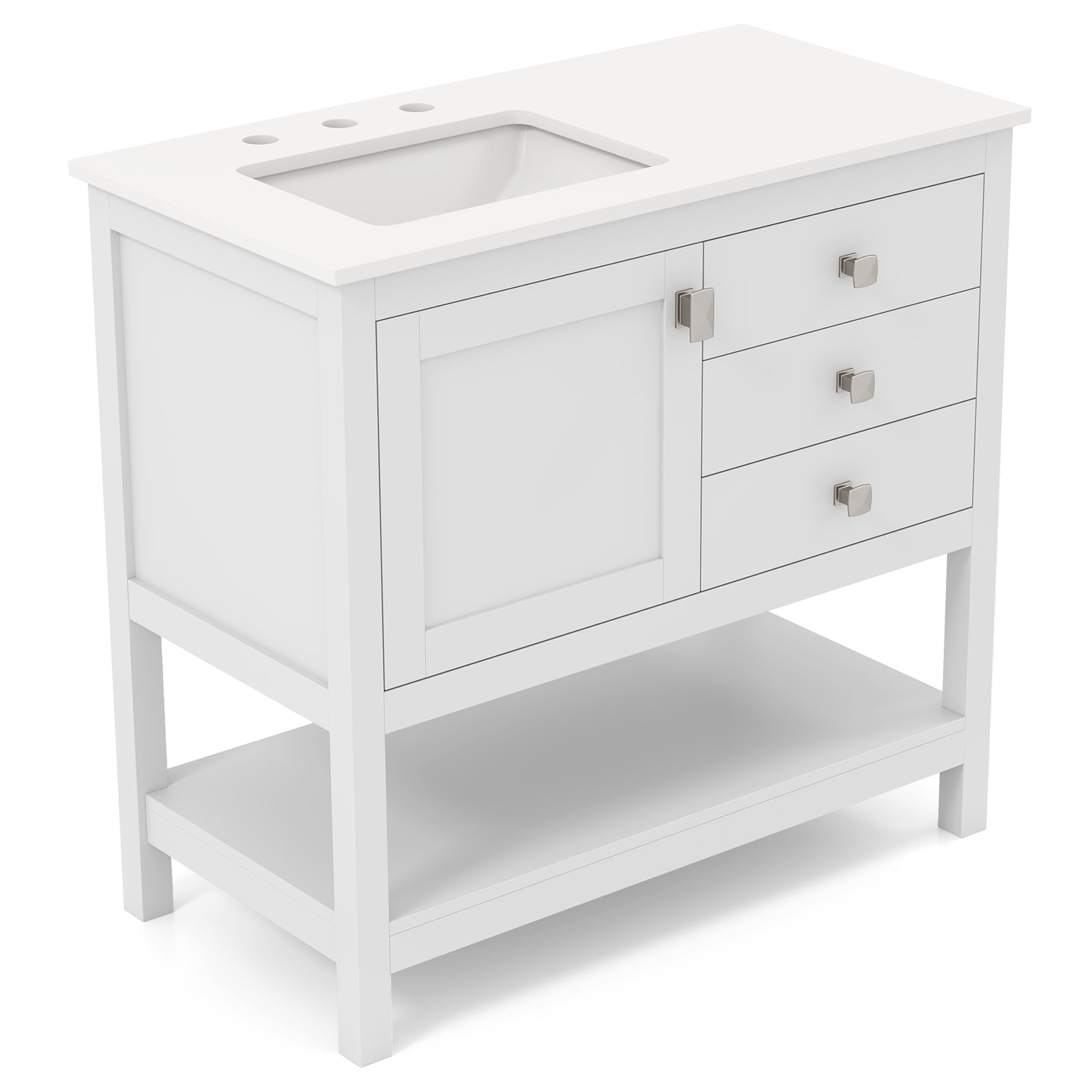 Freestanding Bathroom Vanity With Basin, Floor Storage Cabinet, White Floor Cabinets at Gallery Canada