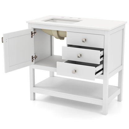 Freestanding Bathroom Vanity With Basin, Floor Storage Cabinet, White Floor Cabinets at Gallery Canada