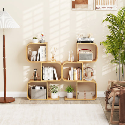 3-Tier S-Shaped Bookcase, 3 Open Cubes, Natural Bookcases at Gallery Canada