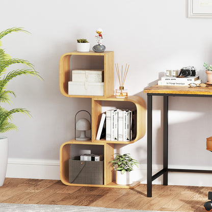 3-Tier S-Shaped Bookcase, 3 Open Cubes, Natural Bookcases at Gallery Canada